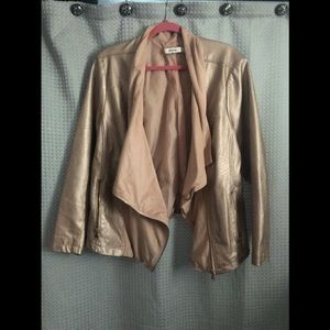 JustFab Faux Leather Waterfall Jacket